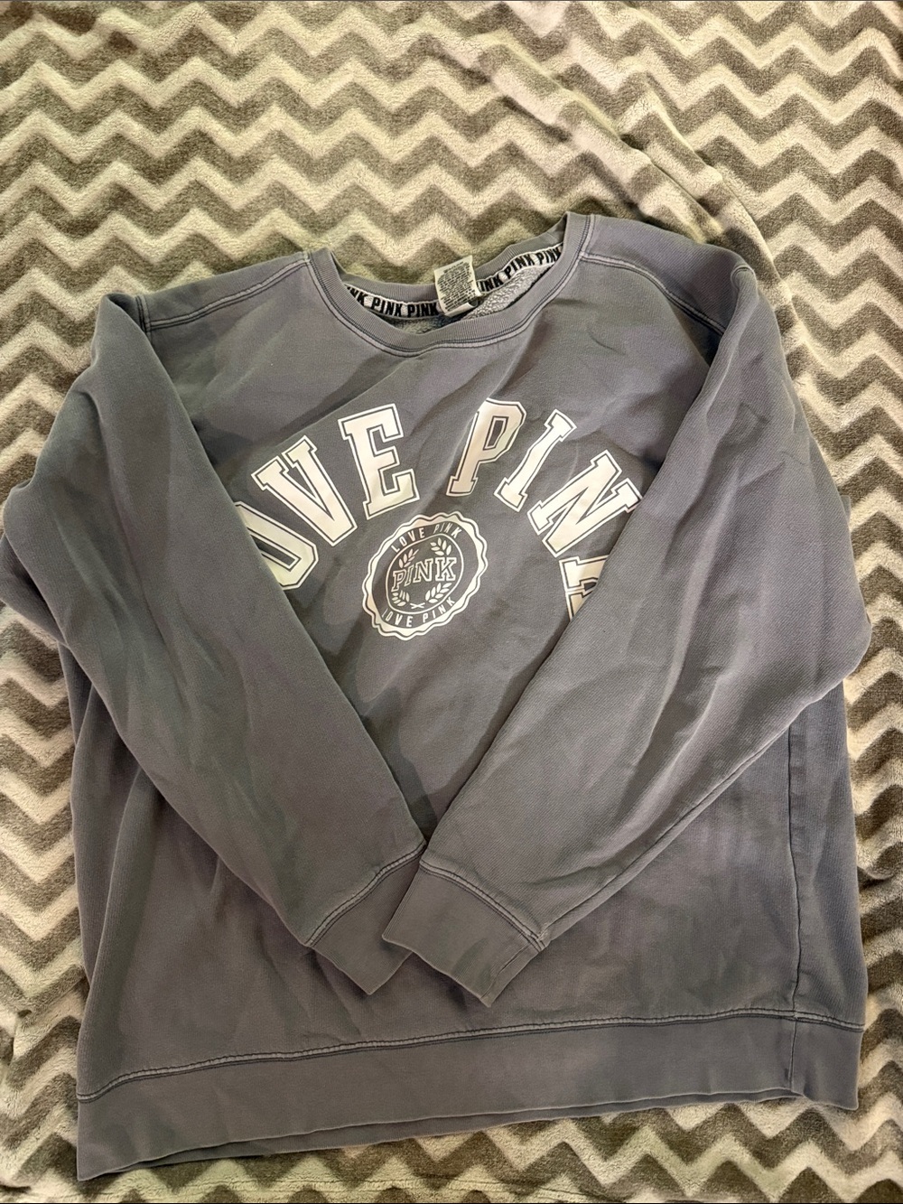 Victoria's Secret PINK Victoria's Secret Women Crewneck Sweatshirt Blue/Gray